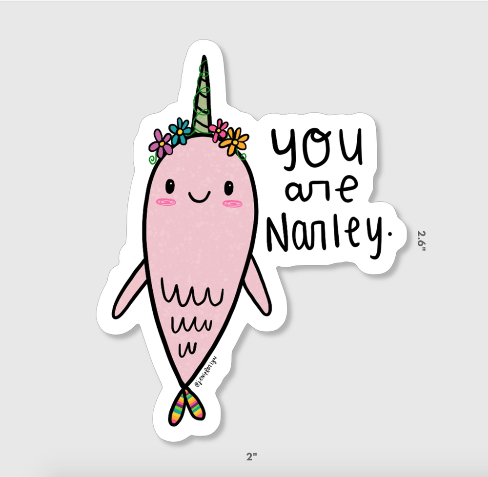 Narley Narwhal - Vinyl Sticker — Jenipher Lyn + Nightly Doodles